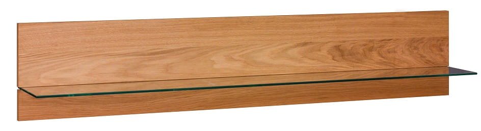 LOLA oak shelf with glass 162.5