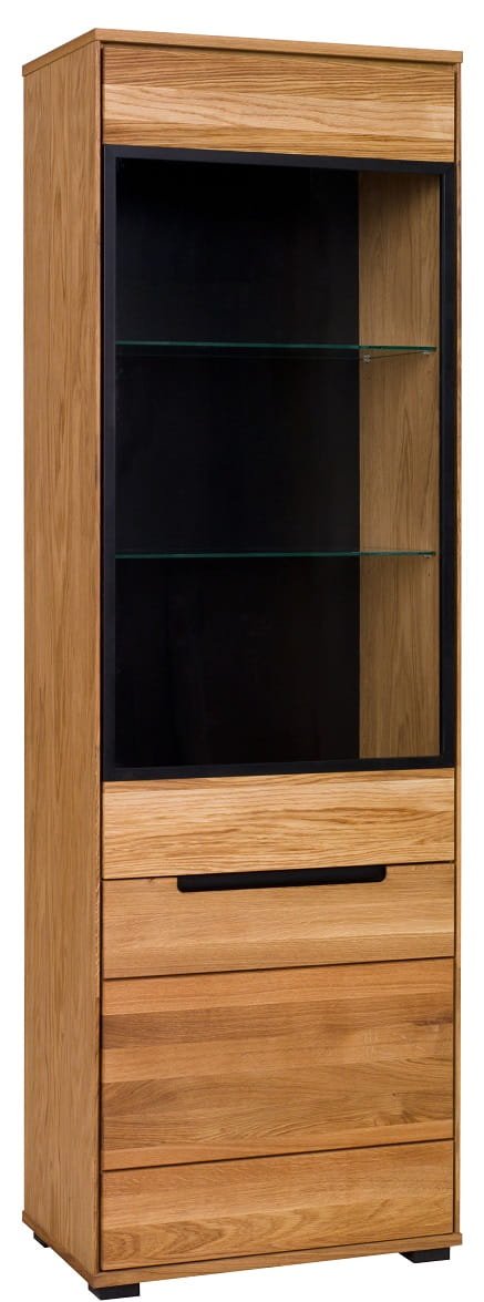 LOLA single tall oak display case