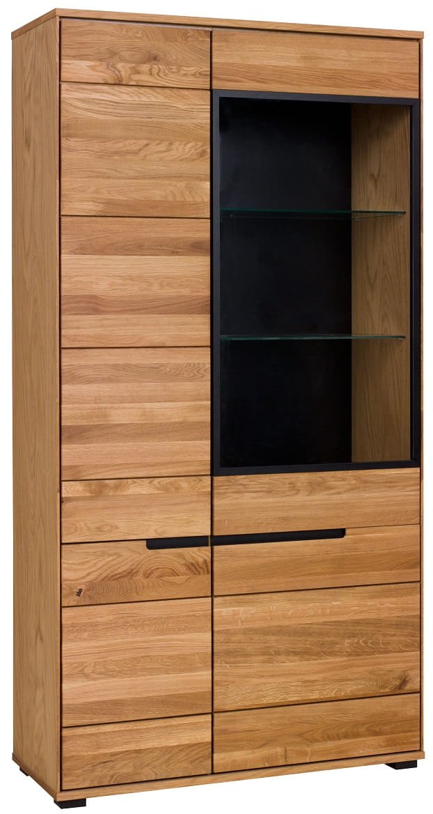 LOLA oak wardrobe, double high display case