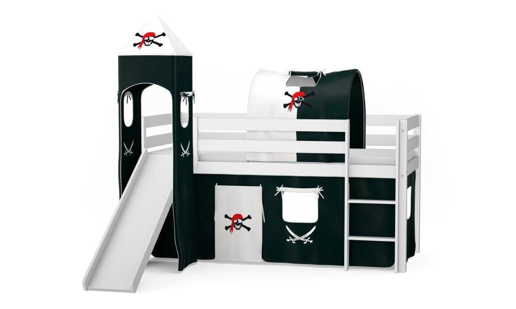 MARCO pine children's bed with slide, white