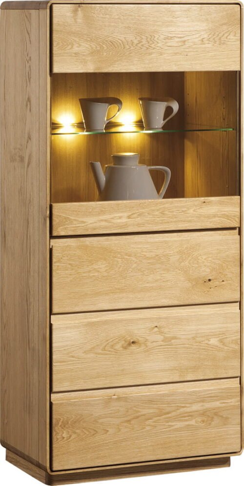 Oak cabinet with glass doors and wooden doors “Atlanta”