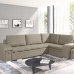 Ail New Corner Gr3 fold-out corner sofa with bar and pouf