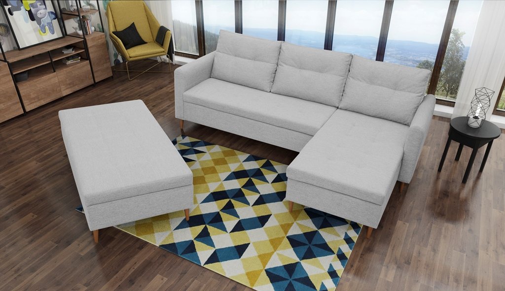 Areo non-extendable corner sofa + Gr0 pouf