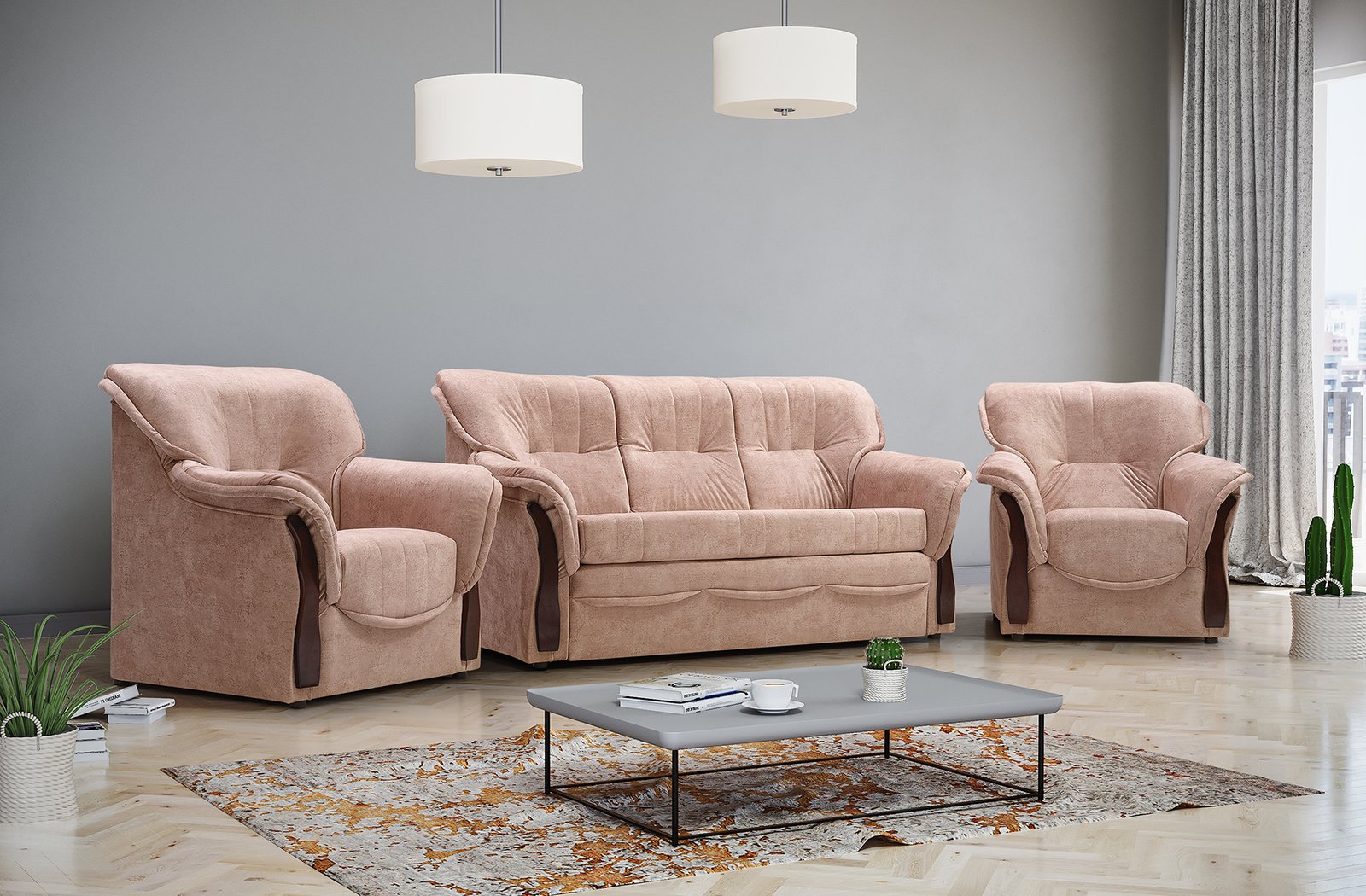 Honorata 3+1+1 sofa and armchair set
