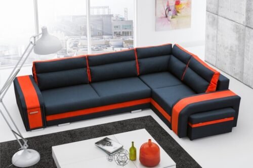 Assan folding corner sofa + pouf