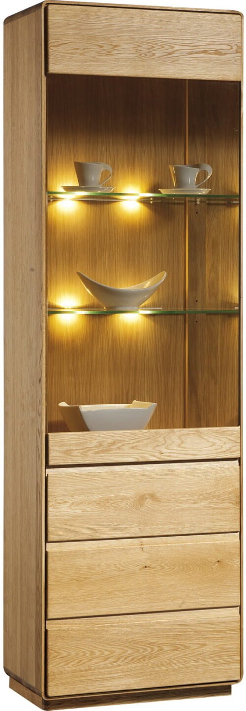 Single left-handed oak display cabinet “Atlanta”