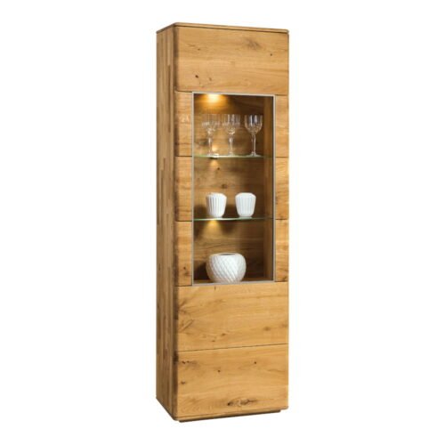 Oak display case, left side, Denver