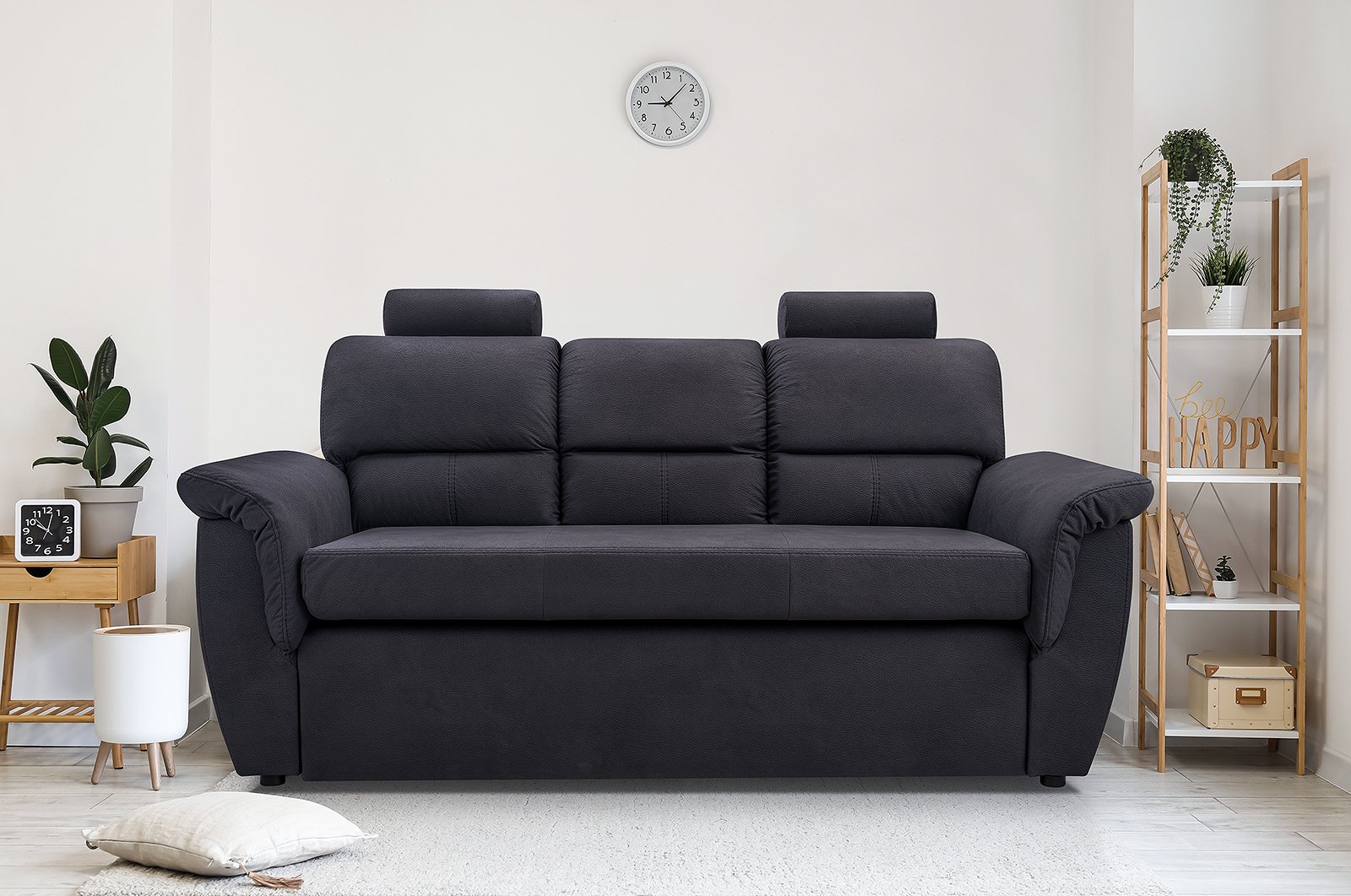 Diana three-seater sofa bed with headrests