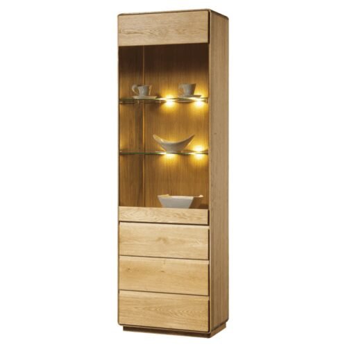 Single right-handed oak display cabinet “Atlanta”