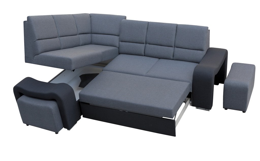 Wakiki fold-out corner sofa + 2 free poufs - Image 2